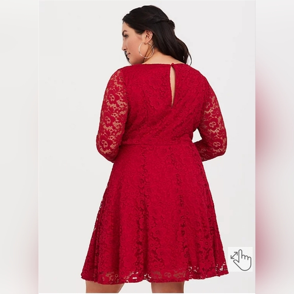 Torrid red lace skater dress sz 0 (12-14) - Picture 5 of 5